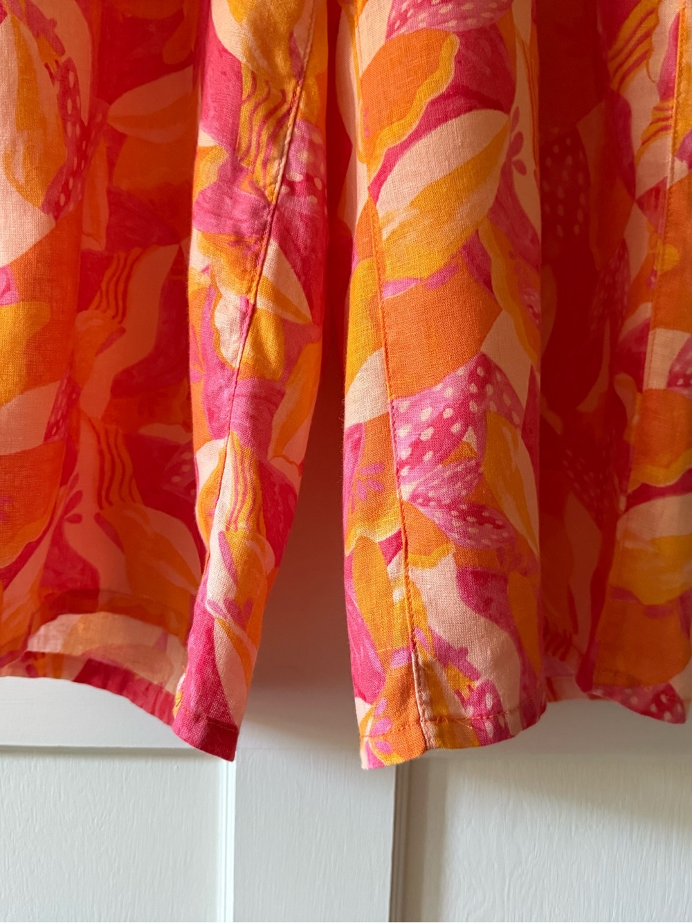 Cynthia Rowley Linen Cropped Floral Vacation Beach Pants - Picture 6 of 9